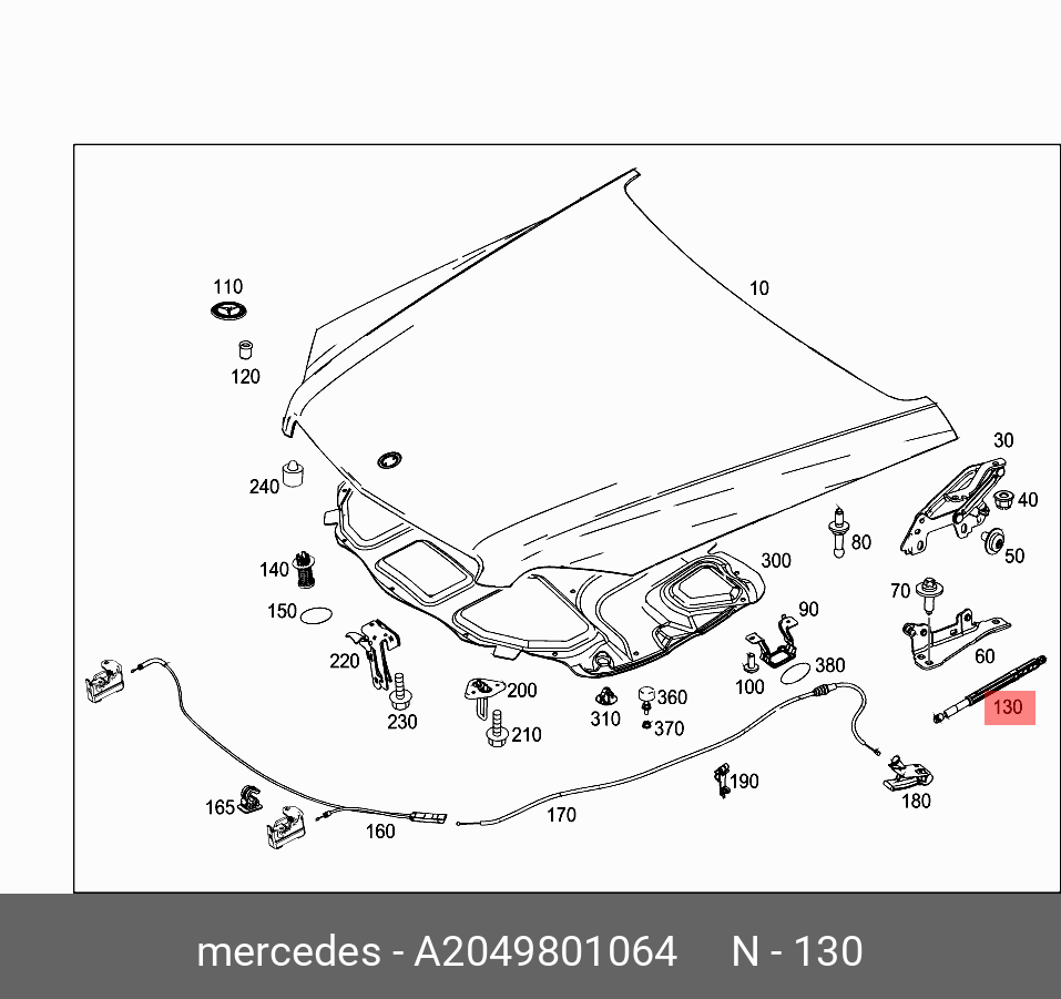 Амортизатор крышки багажника - Mercedes A2049801064