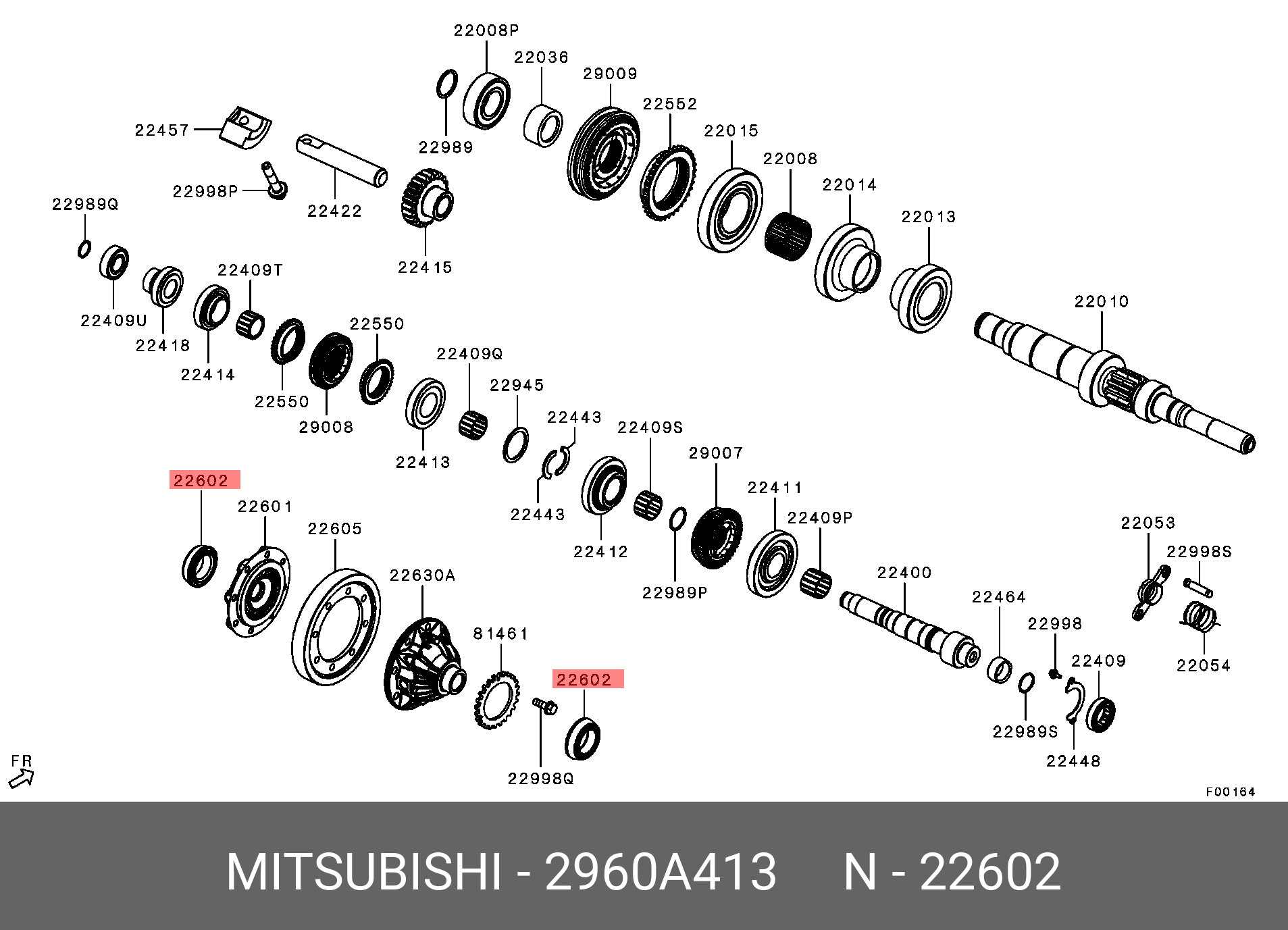 Подшипник дифференциала - Mitsubishi 2960A413