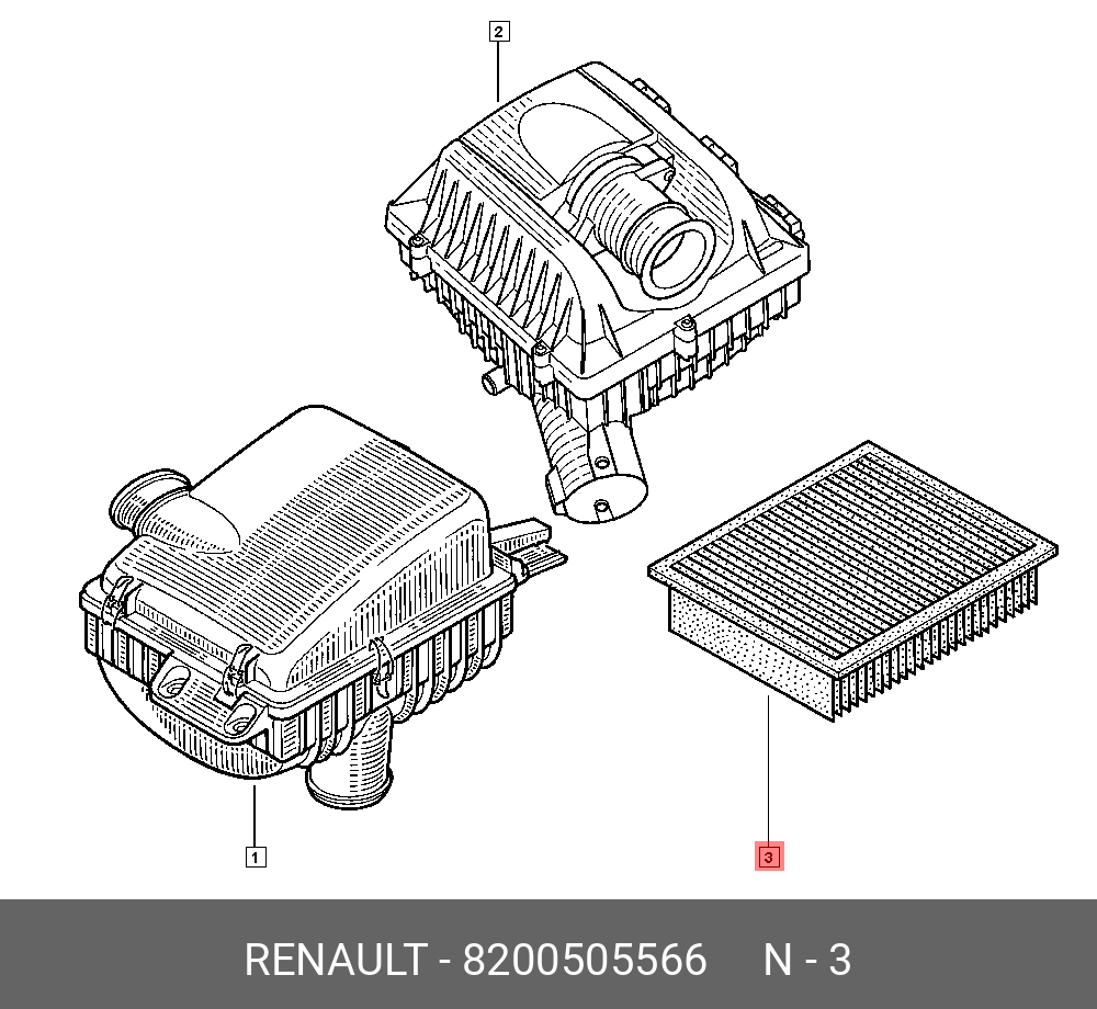 Фильтр воздушный - Renault 8200505566