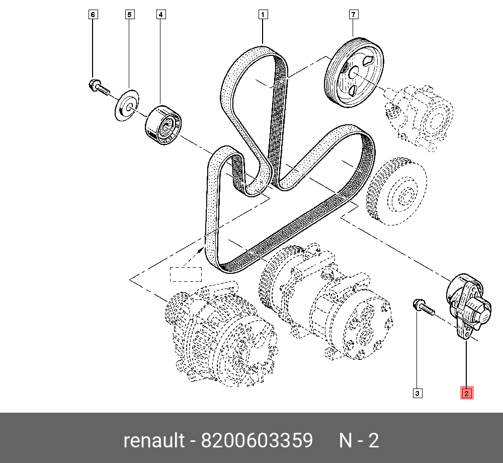 Ролик натяжной приводного ремня - Renault 8200603359