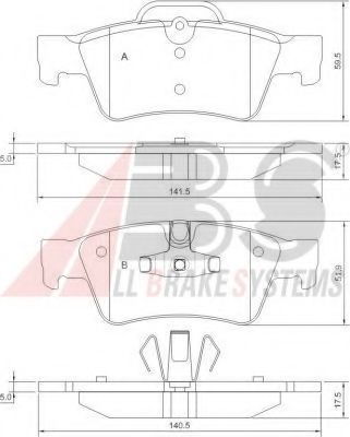 Колодки тормозные дисковые | зад | - ABS 37509