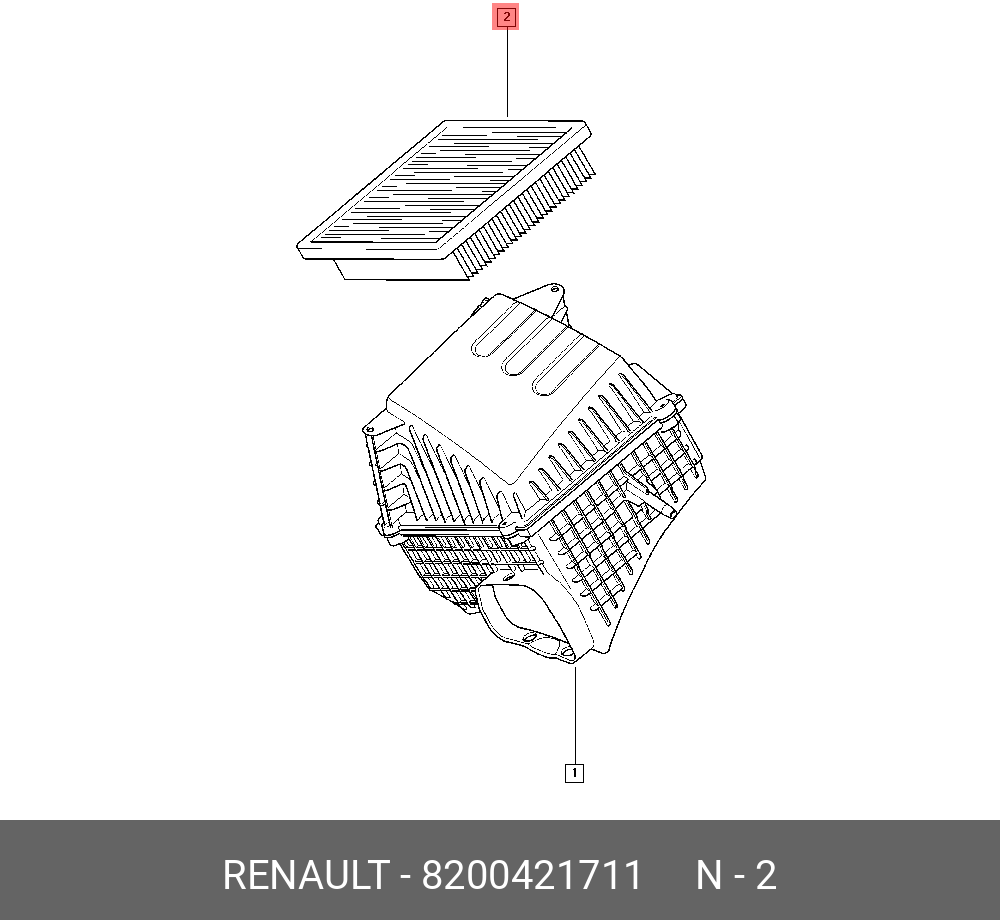 Фильтр воздушный - Renault 8200421711