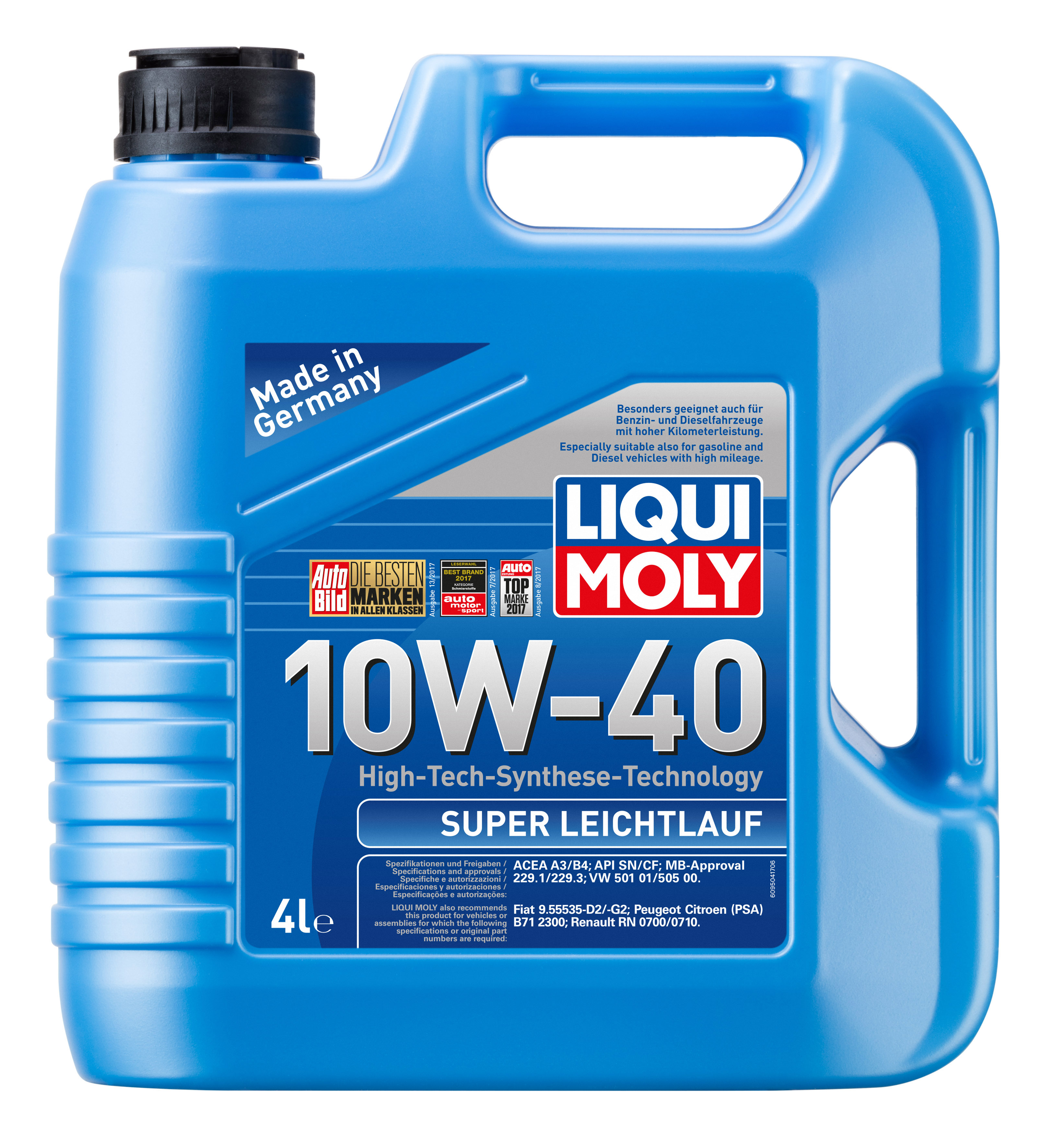 10w-40 Super Leichtlauf, API sl/cf, 4л (НС-синт.мотор.масло) - Liqui Moly 1916
