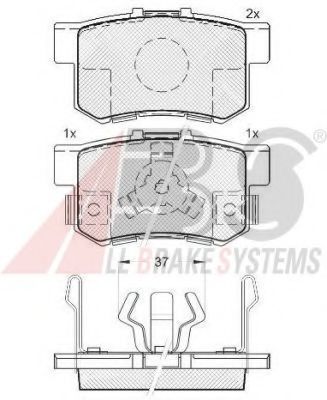 Колодки тормозные дисковые | зад | - ABS 37510