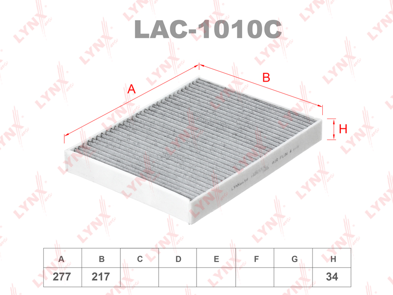 Фильтр салона угольный - LYNXauto LAC-1010C