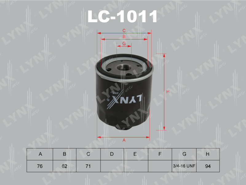Фильтр масляный   - LYNXauto LC-1011