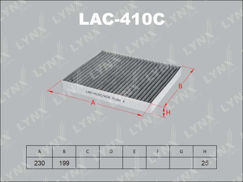 Фильтр салона угольный - LYNXauto LAC-410C