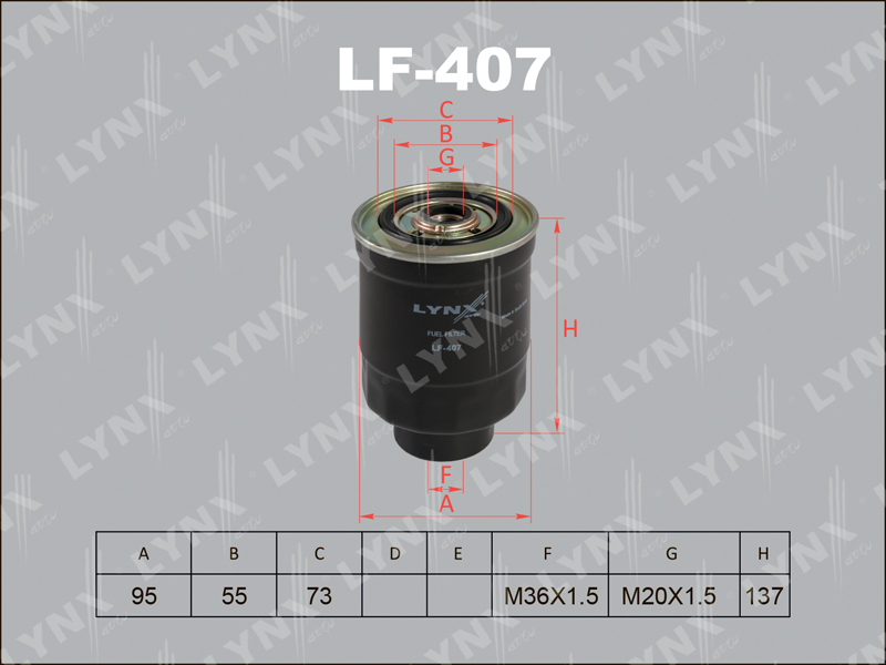 Фильтр топливный - LYNXauto LF-407