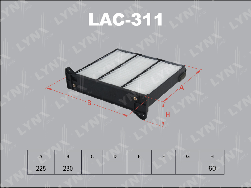 Снят, замена lac-309 Фильтр салона - LYNXauto LAC-311