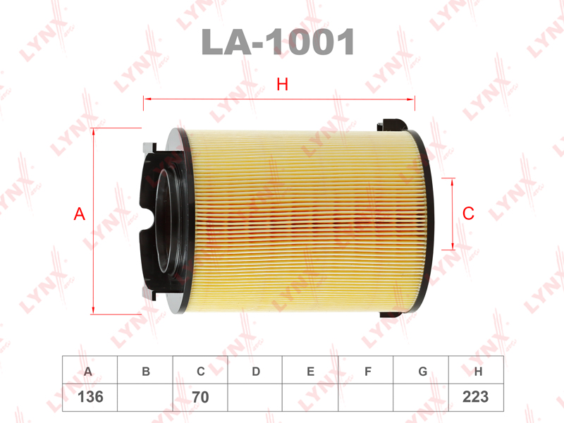 Фильтр воздушный - LYNXauto LA-1001