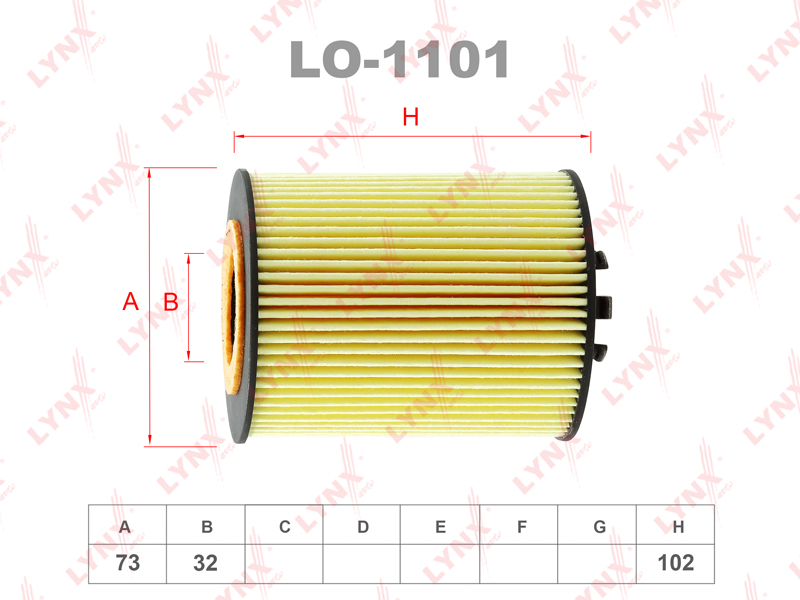 Фильтр масляный (вставка) - LYNXauto LO-1101
