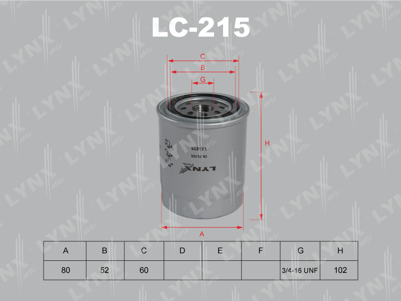 Фильтр масляный - LYNXauto LC-215