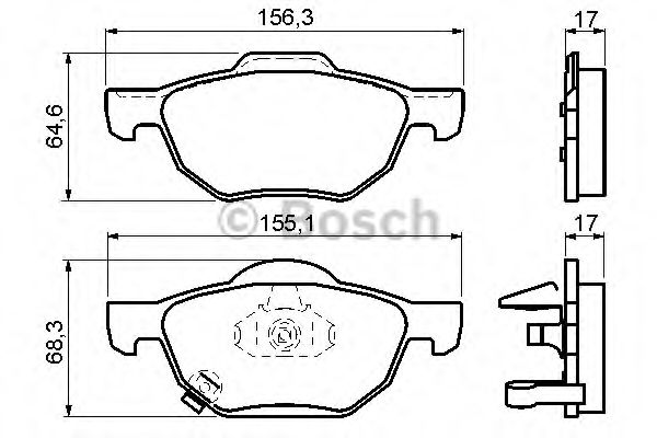Колодки тормозные дисковые | перед | - Bosch 0 986 494 135