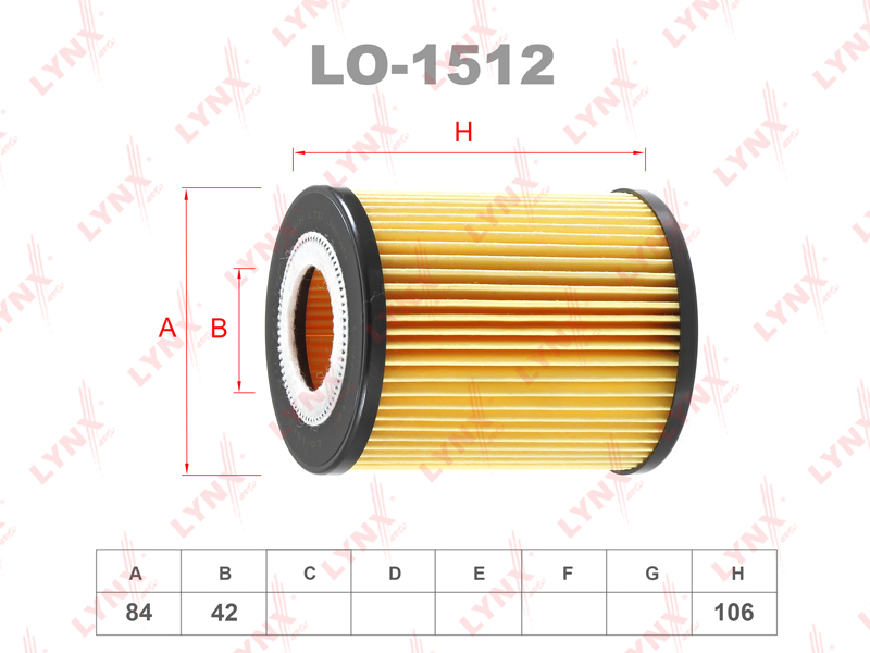 Фильтр масляный (вставка) - LYNXauto LO-1512