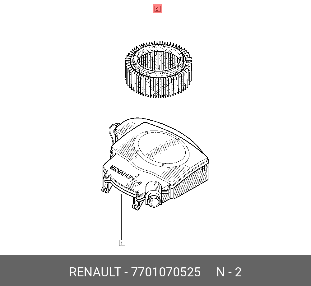 Фильтр воздушный - Renault 7701070525