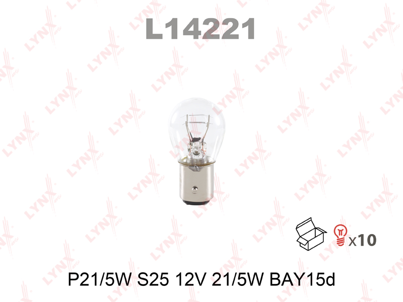 Лампа p21/5w 12V bay15d - LYNXauto L14221