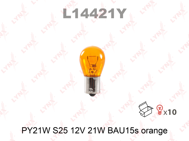 Лампа py21w 12V bau15s orange - LYNXauto L14421Y