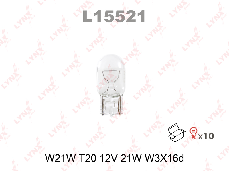 Лампа W21W 12V W3X16D - LYNXauto L15521
