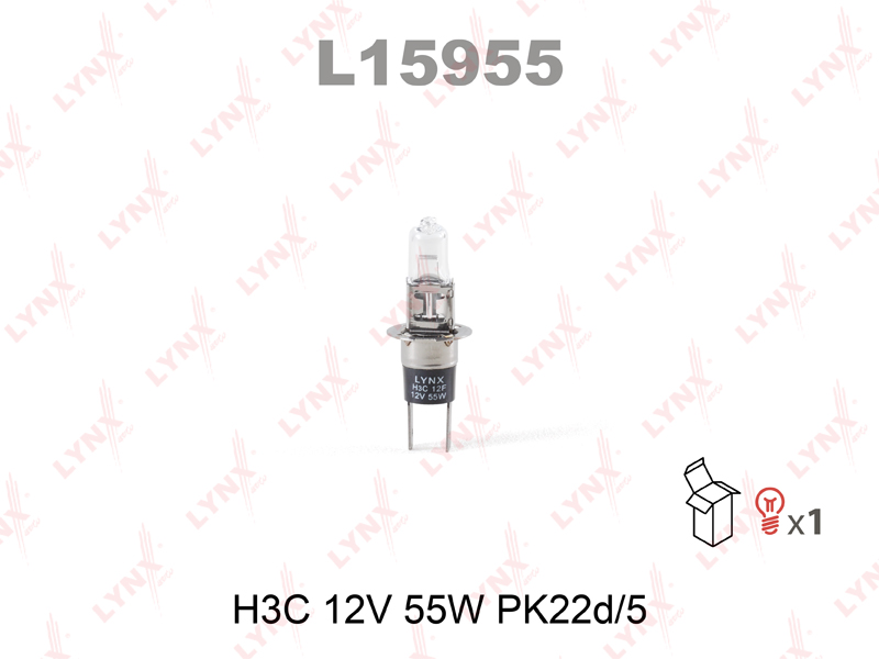 Лампа H3C 12V 55W PK22d/5 - LYNXauto L15955