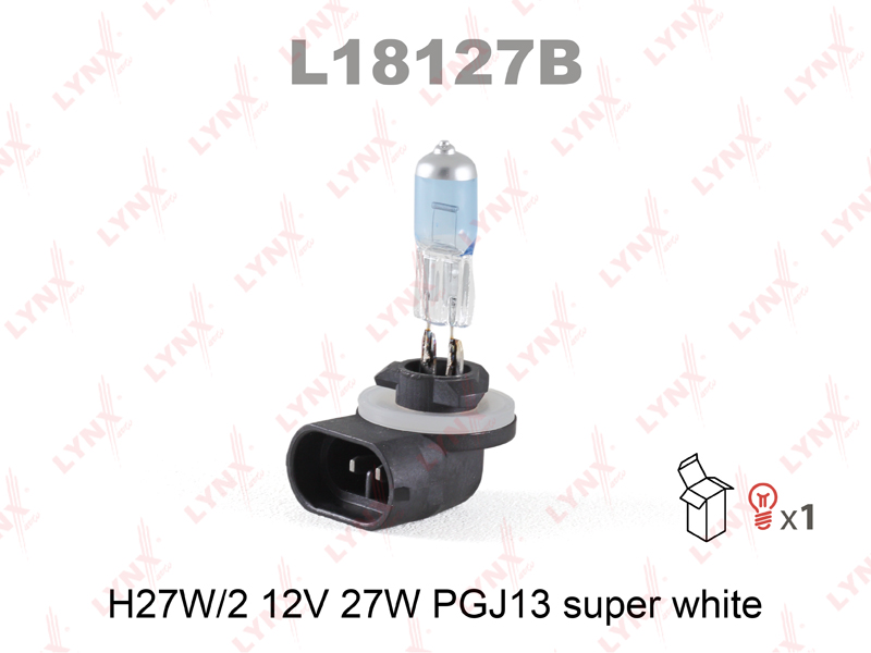 Лампа h27w/2 12V pgj13 super white - LYNXauto L18127B