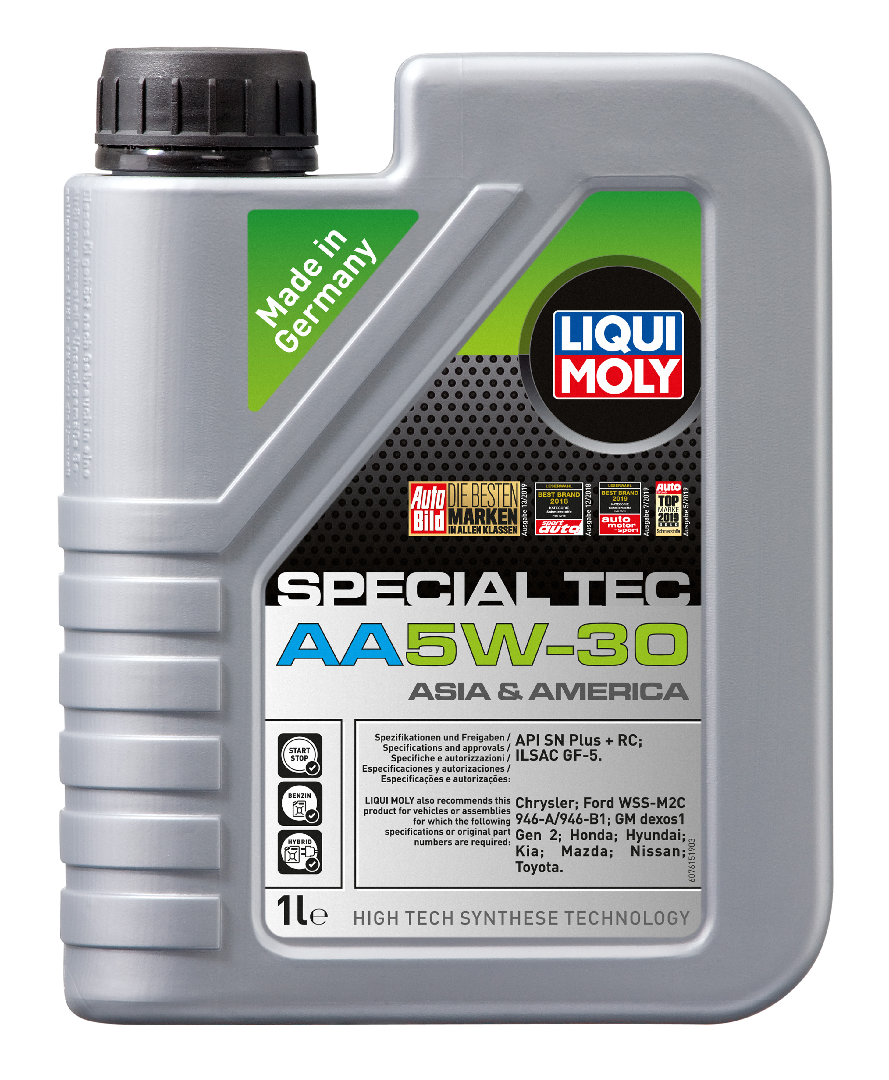 Замена 7615 5W-30 SP Special Tec AA 1л (НС-синт.мотор.масло) - Liqui Moly 7515