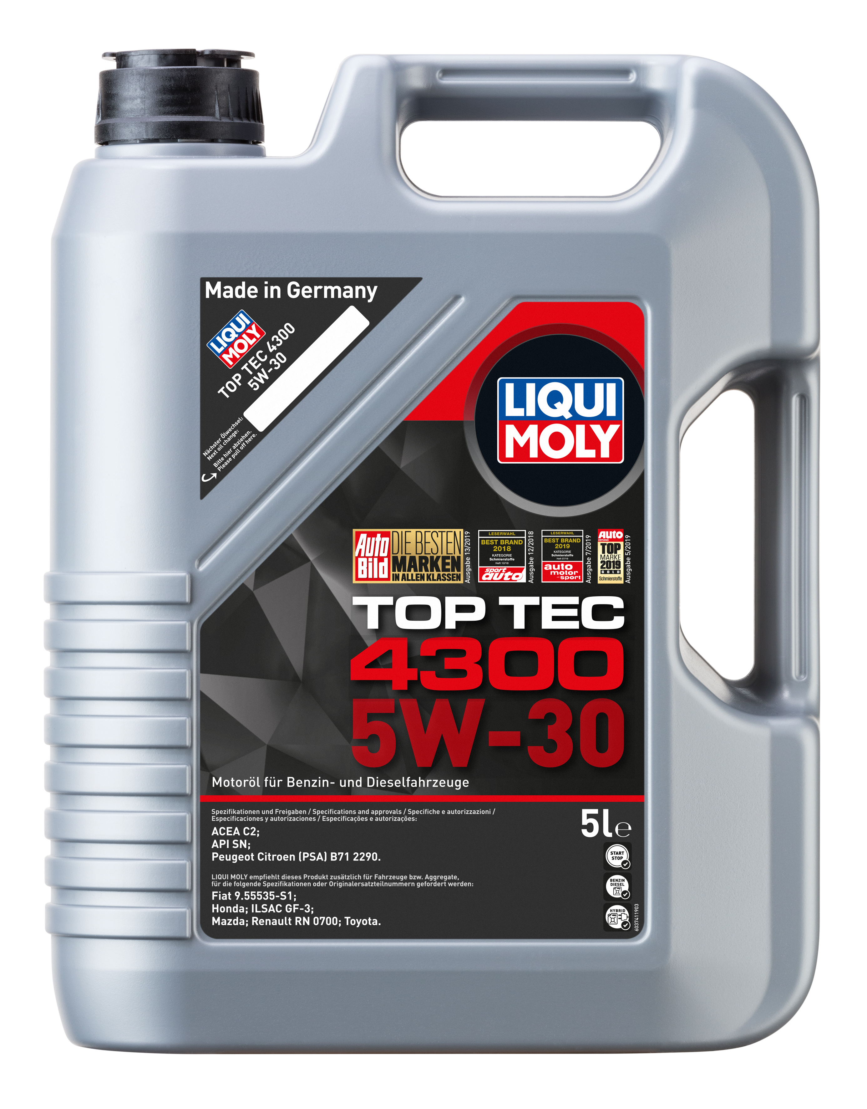 Снят с производства 5w-30 Top Tec 4300, 5л (НС-синт.мотор.масло) - Liqui Moly 8031