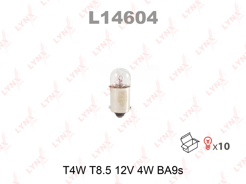 Лампа T4W 12V BA9S - LYNXauto L14604