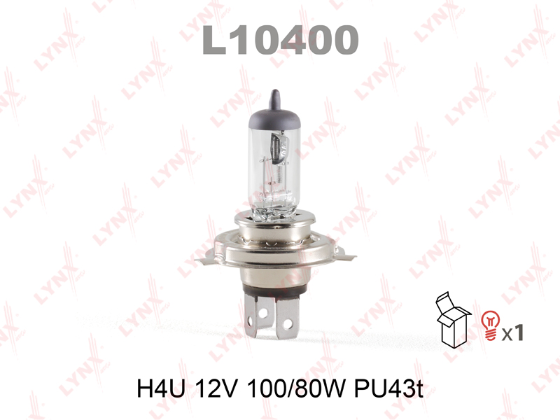 Лампа H4U 12V 100/80W PU43T - LYNXauto L10400