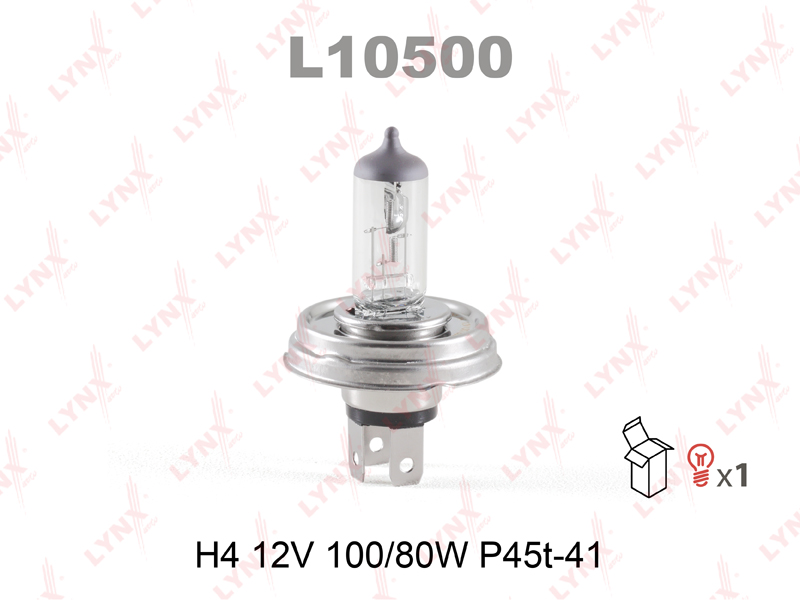 Лампа H4 12V 100/80W P45T-41 - LYNXauto L10500
