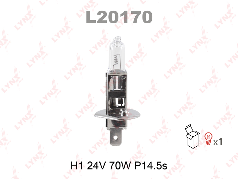 Лампа H1 24V 70W p14.5s HCV LYNXauto                L20170