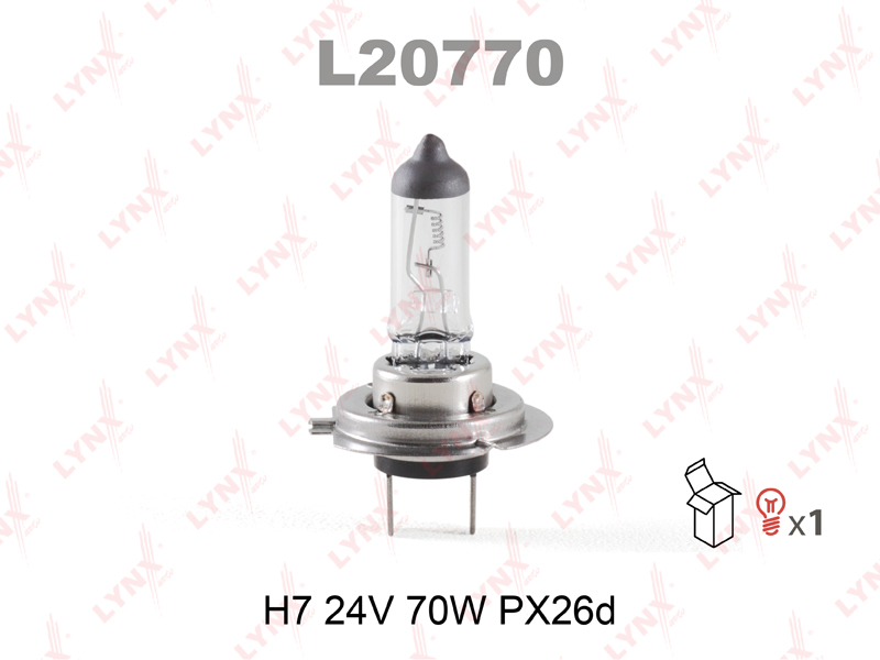 Лампа H7 24V 70W PX26d HCV - LYNXauto L20770