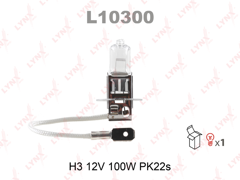 Лампа H3 12V 100W Pk22s - LYNXauto L10300