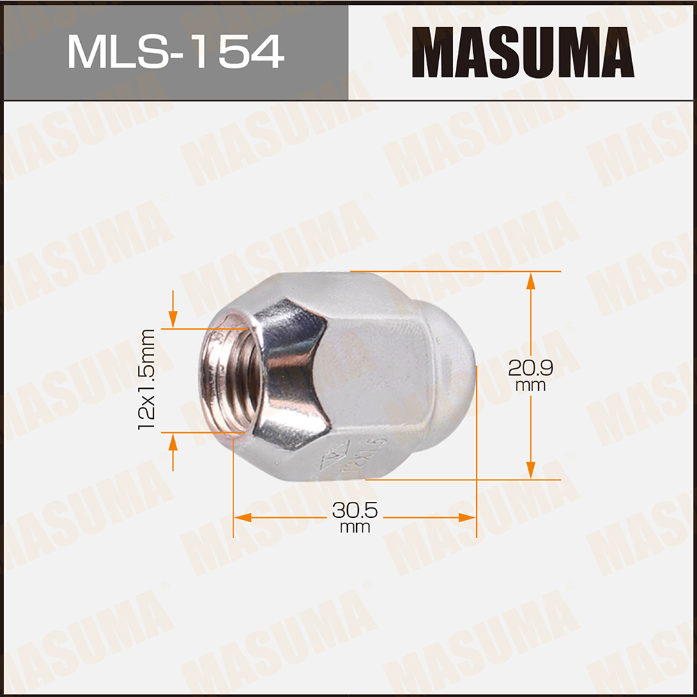 Гайка крепления колеса m12х1.5 под ключ 21 - Masuma MLS154