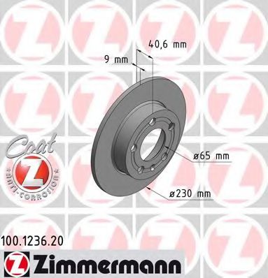 Диск тормозной | зад | - Zimmermann 100.1236.20