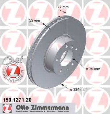 Диск тормозной | перед | - Zimmermann 150.1271.20
