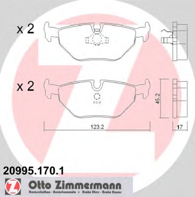 Колодки тормозные дисковые | перед | - Zimmermann 20995.170.1