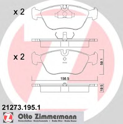 Колодки тормозные дисковые | перед | Zimmermann 21273.195.1