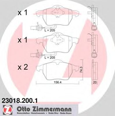 Колодки тормозные дисковые | перед | - Zimmermann 23018.200.1