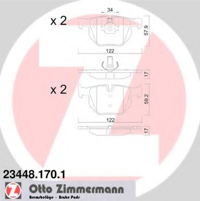 Колодки тормозные дисковые | зад | - Zimmermann 23448.170.1