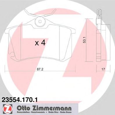 Колодки тормозные дисковые | зад | - Zimmermann 23554.170.1