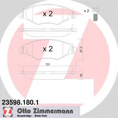 Колодки тормозные дисковые | перед | - Zimmermann 23598.180.1
