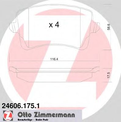 Колодки тормозные дисковые | зад | - Zimmermann 24606.175.1