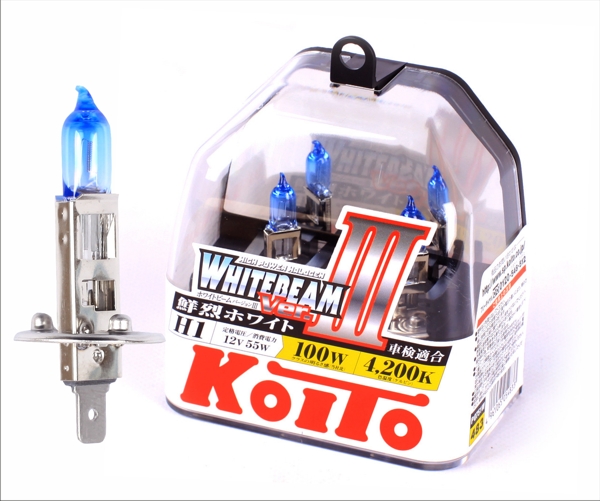 Лампа H1 12V 55W (100w) Whitebeam (2шт) - KOITO P0751W