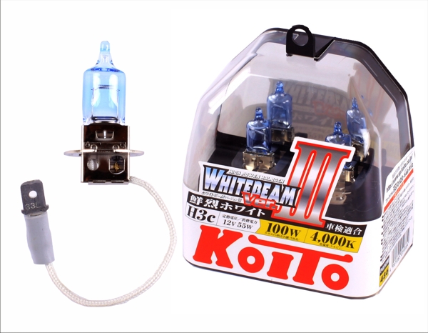 Лампа H3 12V 55W (100w) Whitebeam (2шт) - KOITO P0752W