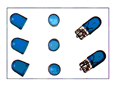 Колпачки для ламп цветные T10 (синий) - KOITO P7150B