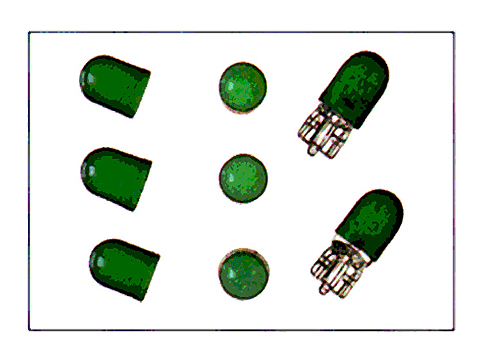 Колпачки для ламп цветные T10 (зеленый) - KOITO P7150G