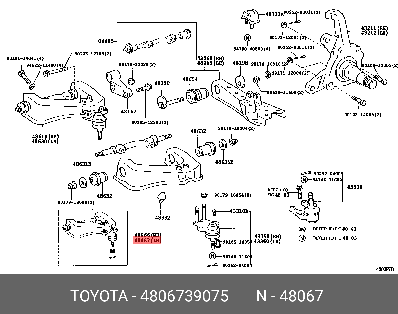 Рычаг подвески - Toyota 48067-39075