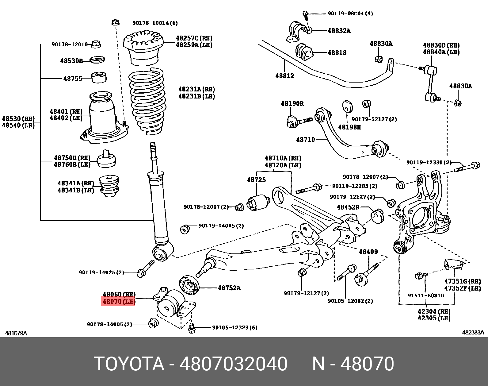 Рычаг подвески - Toyota 48070-32040