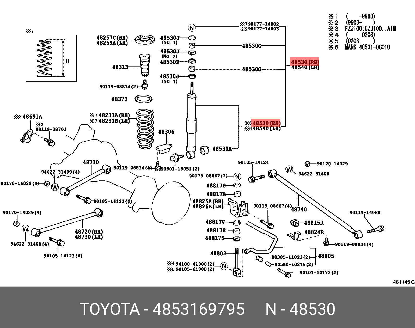 Амортизатор | зад | - Toyota 48531-69795