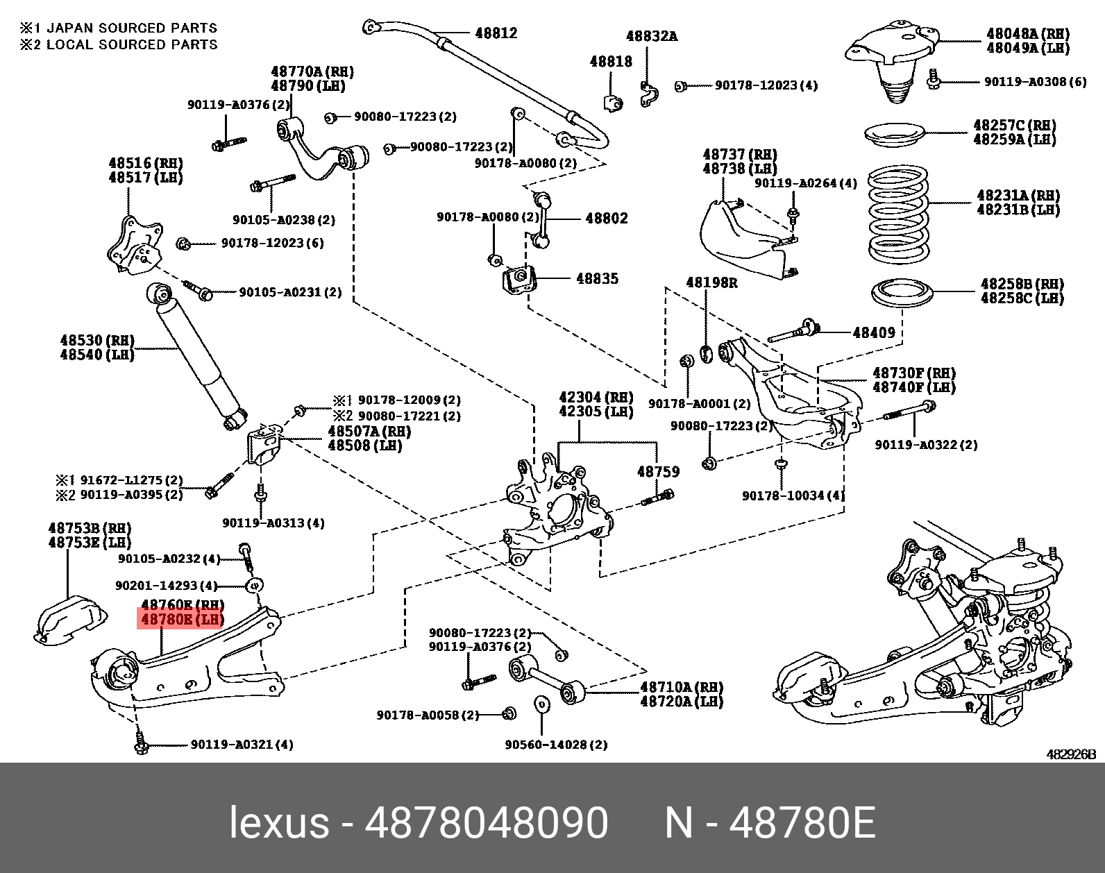 Рычаг подвески - Toyota 48780-48090